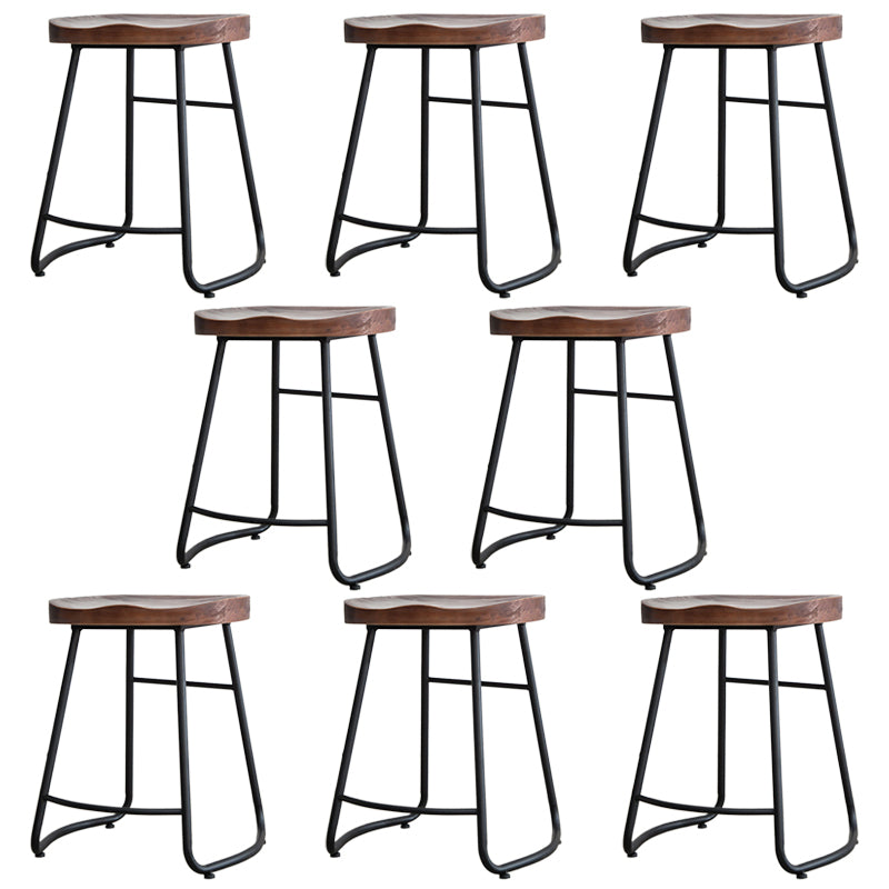 Modern Footrest Solid Wood Bar Stool Dessert Shop Backless Stool
