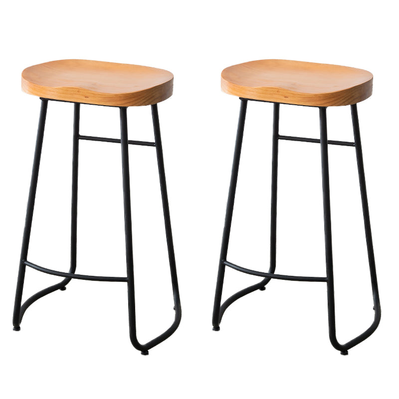 Modern Footrest Solid Wood Bar Stool Dessert Shop Backless Stool