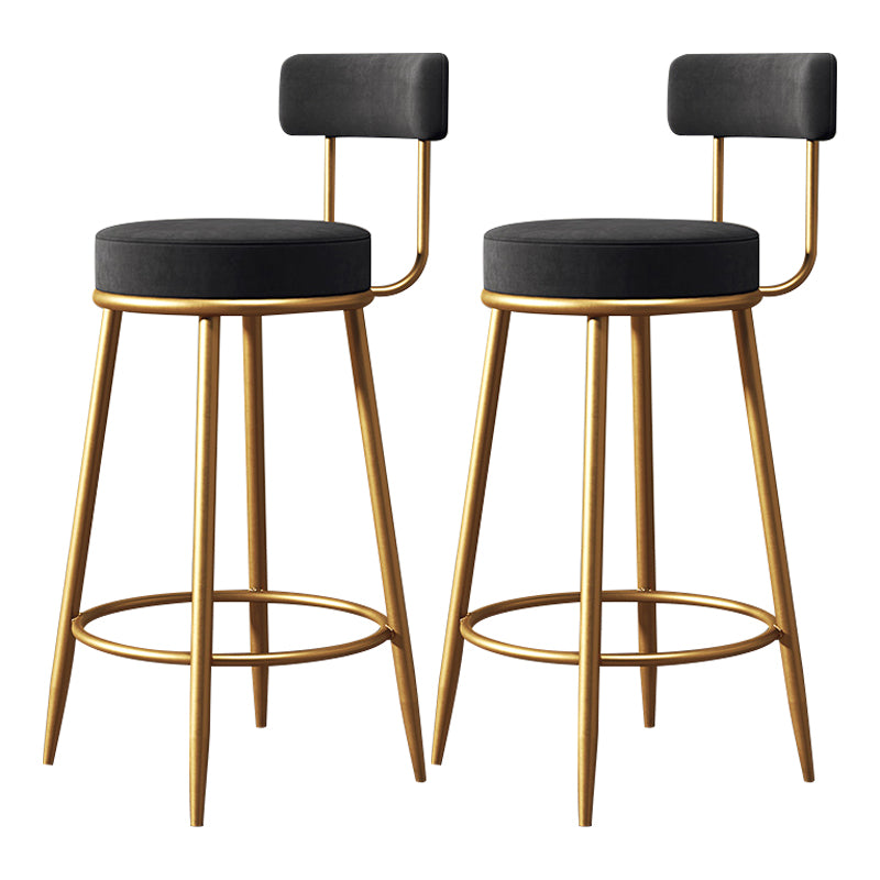 Armless Round Seat Bar Chair Industrial Low Back Upholstered Bar Stool