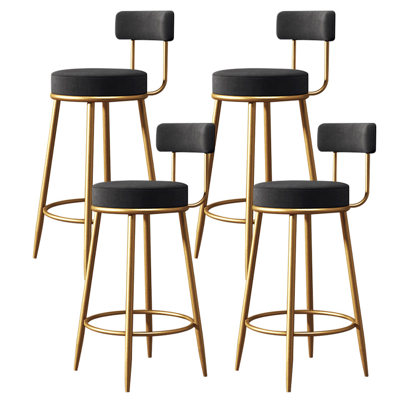 Armless Round Seat Bar Chair Industrial Low Back Upholstered Bar Stool