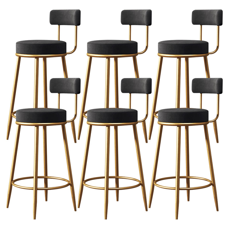Armless Round Seat Bar Chair Industrial Low Back Upholstered Bar Stool