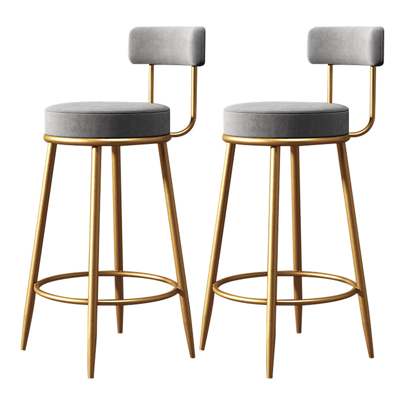 Armless Round Seat Bar Chair Industrial Low Back Upholstered Bar Stool