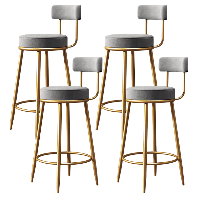 Armless Round Seat Bar Chair Industrial Low Back Upholstered Bar Stool