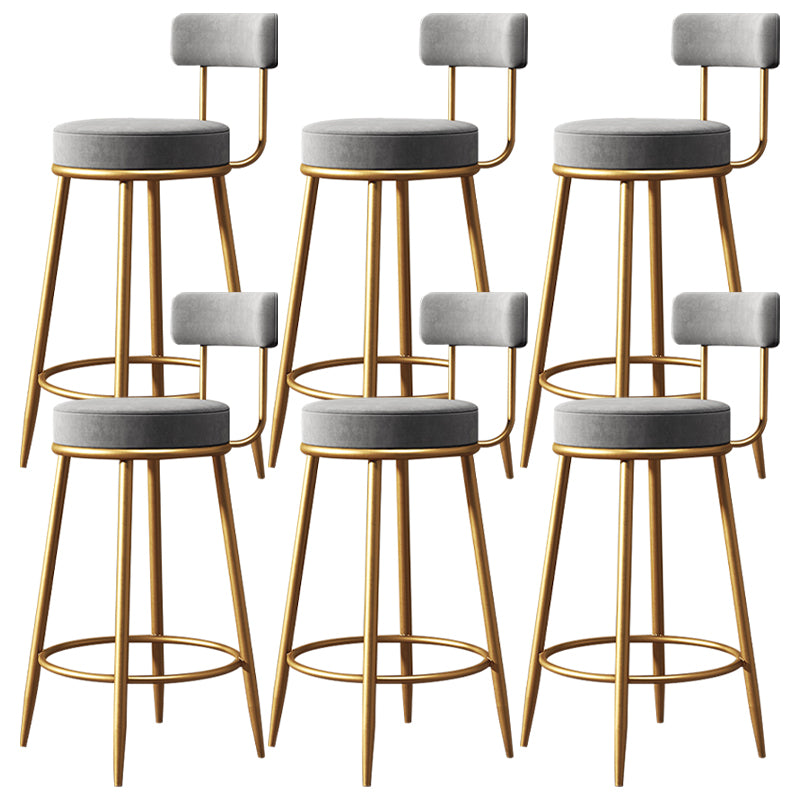 Armless Round Seat Bar Chair Industrial Low Back Upholstered Bar Stool