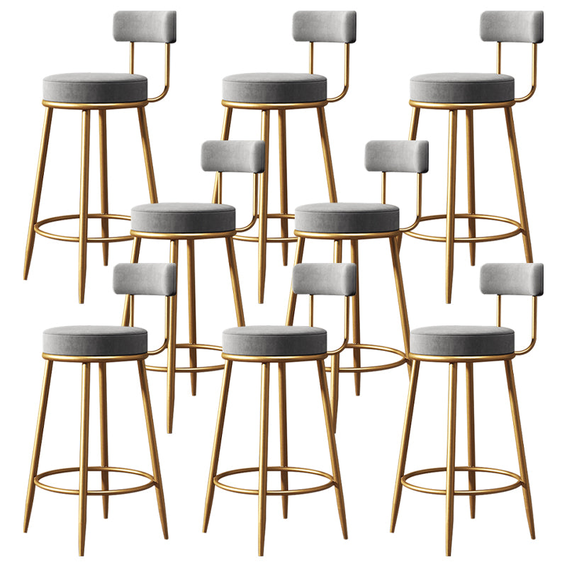 Armless Round Seat Bar Chair Industrial Low Back Upholstered Bar Stool