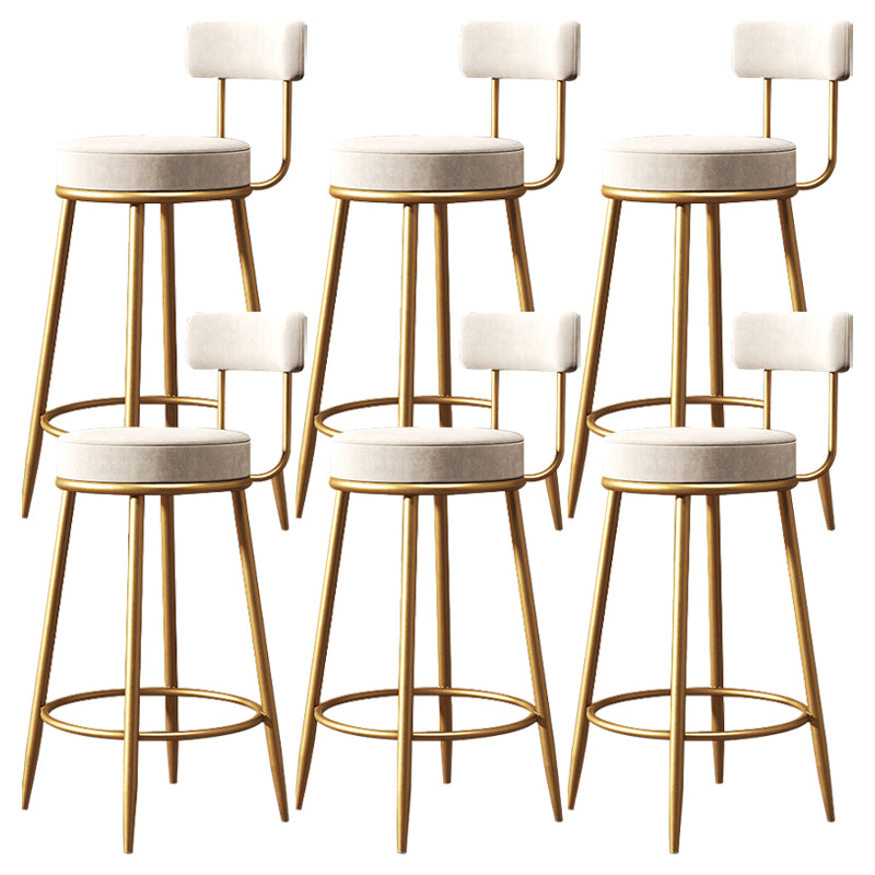 Armless Round Seat Bar Chair Industrial Low Back Upholstered Bar Stool