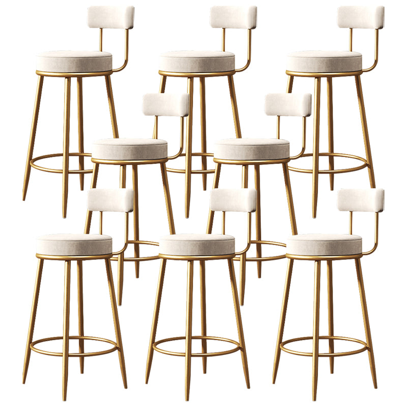 Armless Round Seat Bar Chair Industrial Low Back Upholstered Bar Stool