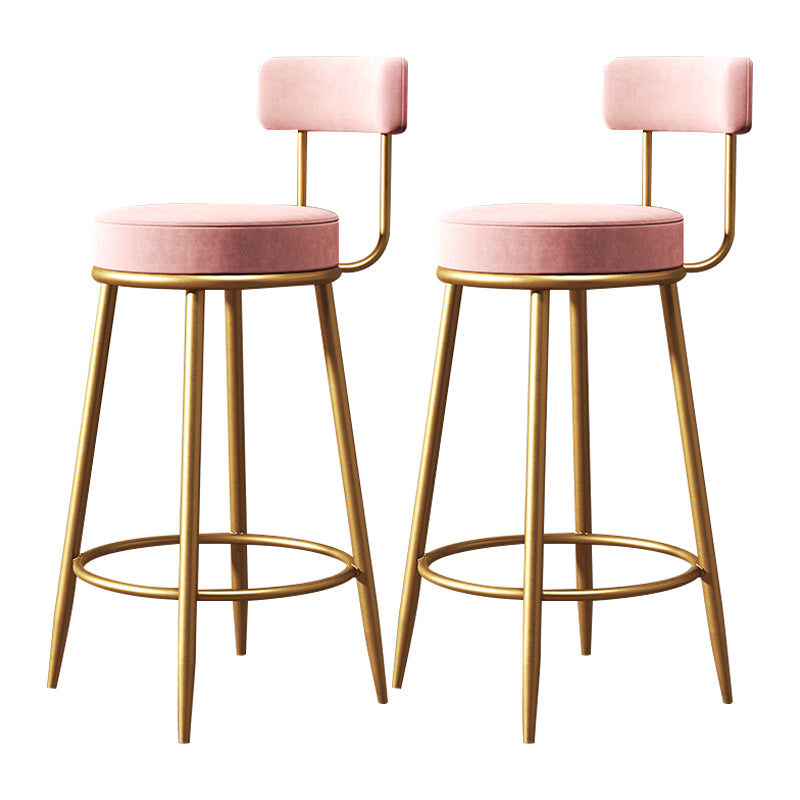 Armless Round Seat Bar Chair Industrial Low Back Upholstered Bar Stool