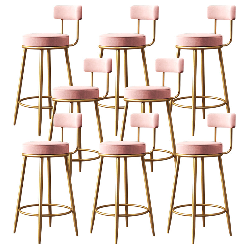 Armless Round Seat Bar Chair Industrial Low Back Upholstered Bar Stool