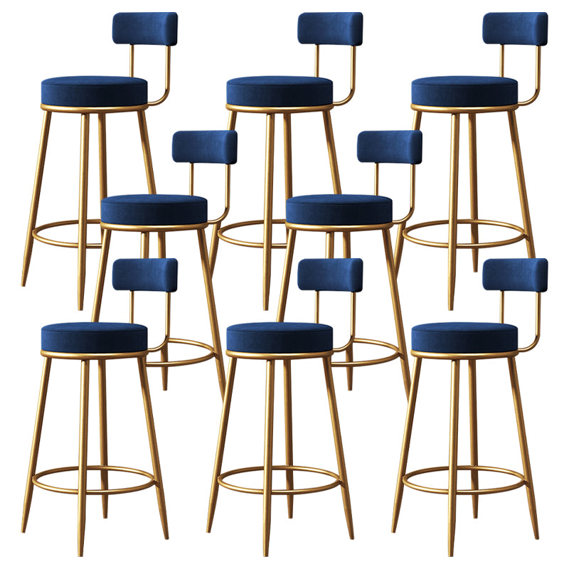 Armless Round Seat Bar Chair Industrial Low Back Upholstered Bar Stool