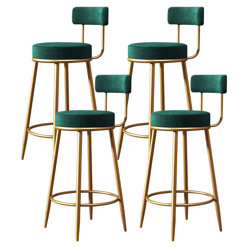 Armless Round Seat Bar Chair Industrial Low Back Upholstered Bar Stool