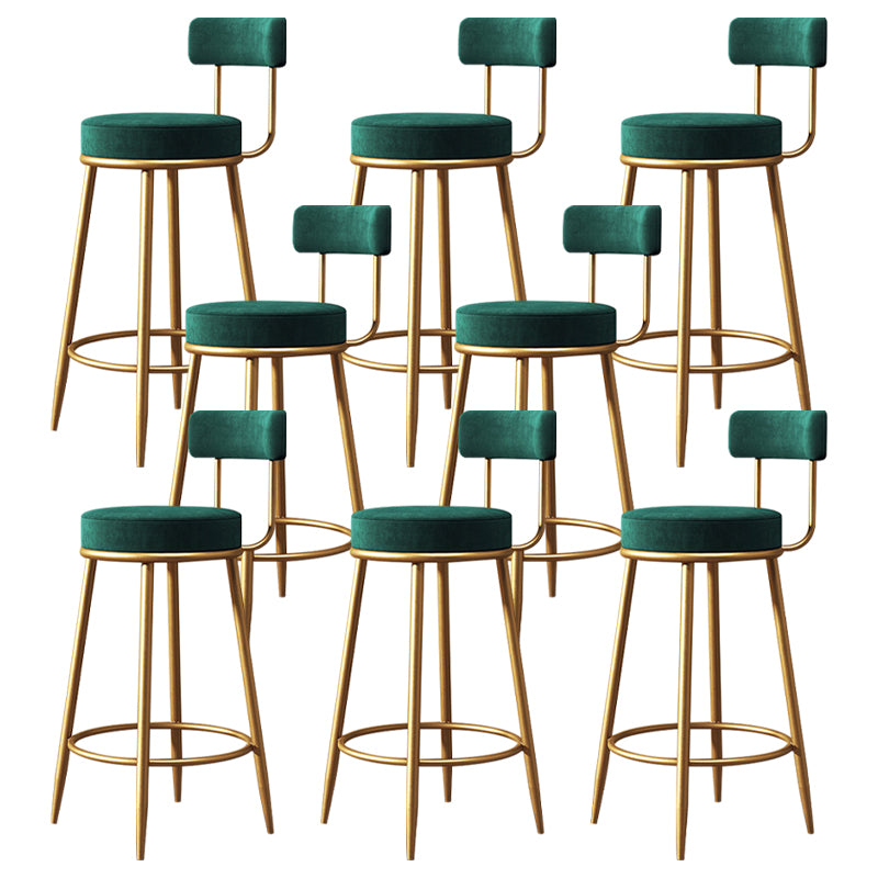 Armless Round Seat Bar Chair Industrial Low Back Upholstered Bar Stool