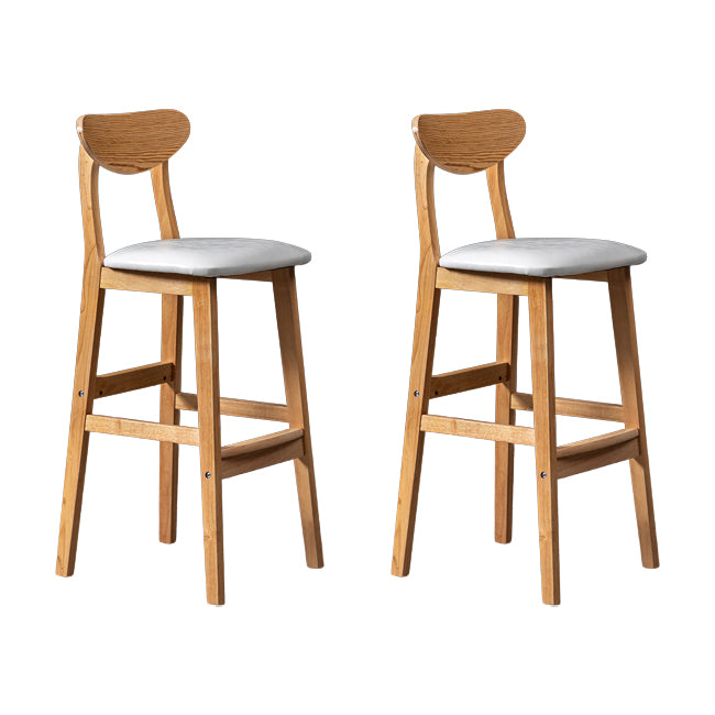 Scandinavian Wood Stool Rectangle Seat Upholstered Counter Stool