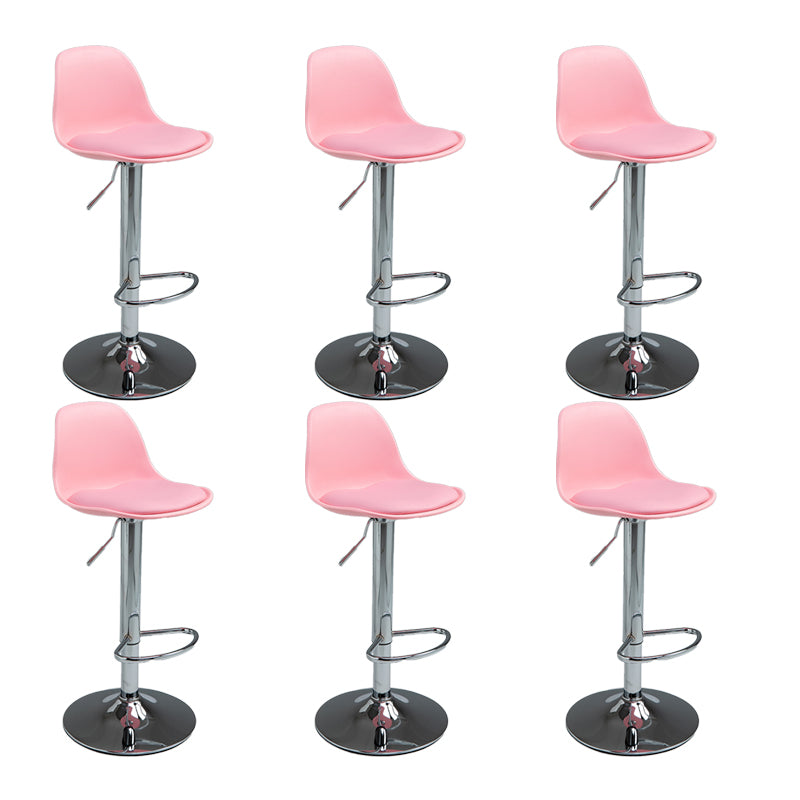 Plastic Adjustable Height Bar Stool Contemporary Upholstered Bar Stool