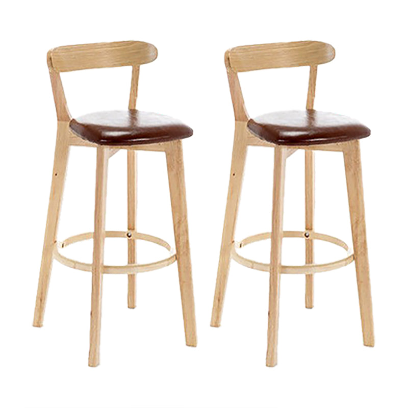 Scandinavian Wood Stool Wood Rectangle Seat Counter Stool in Matte Finish