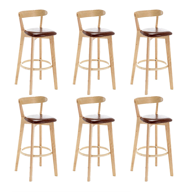 Scandinavian Wood Stool Wood Rectangle Seat Counter Stool in Matte Finish