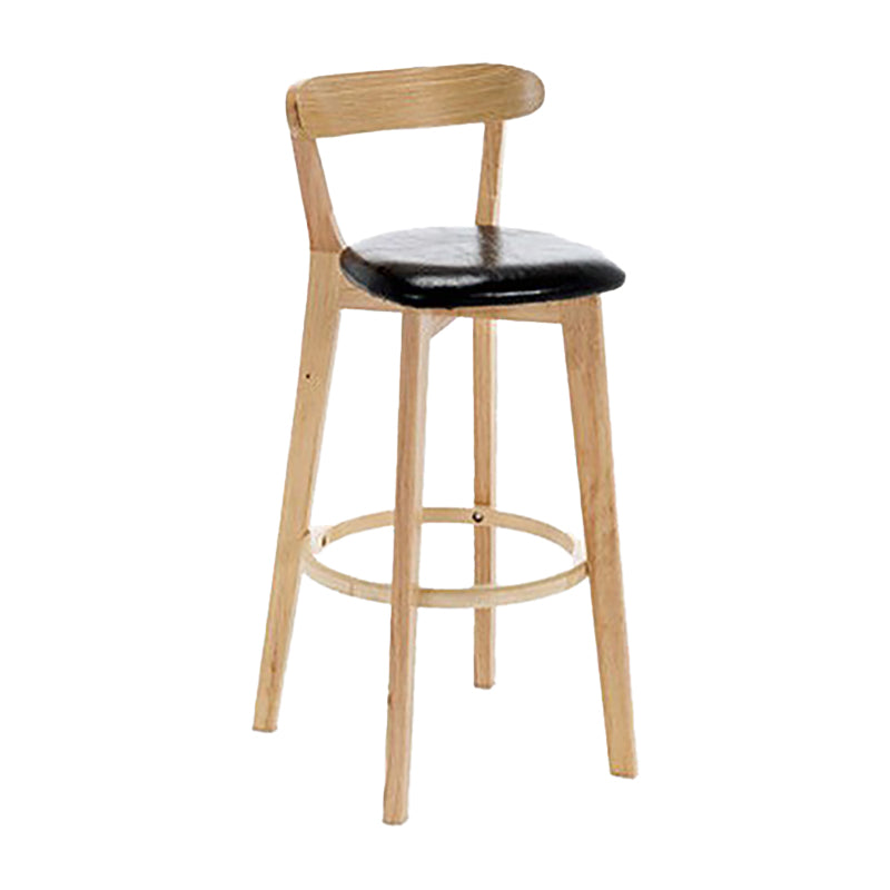 Scandinavian Wood Stool Wood Rectangle Seat Counter Stool in Matte Finish