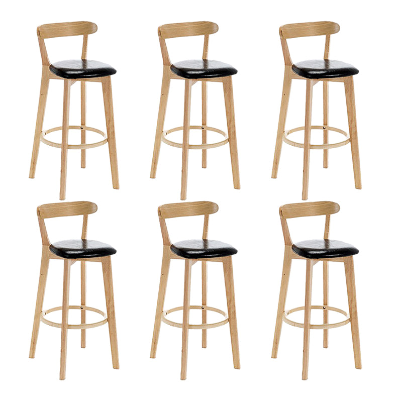 Scandinavian Wood Stool Wood Rectangle Seat Counter Stool in Matte Finish