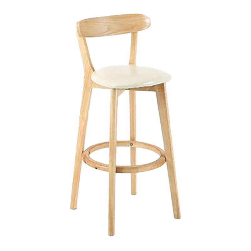 Scandinavian Wood Stool Wood Rectangle Seat Counter Stool in Matte Finish