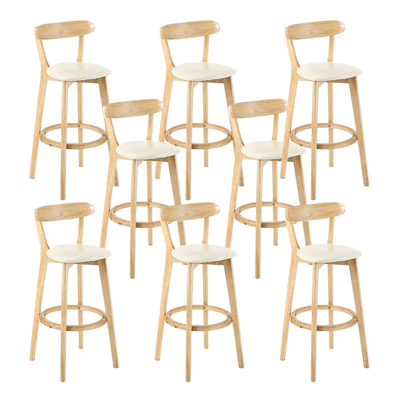 Scandinavian Wood Stool Wood Rectangle Seat Counter Stool in Matte Finish