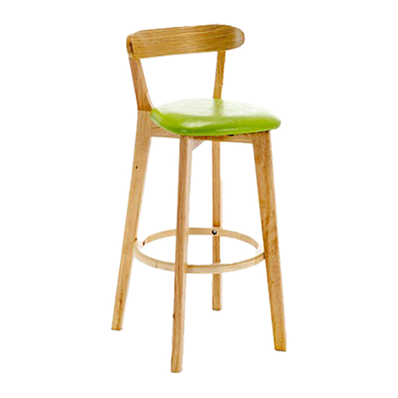 Scandinavian Wood Stool Wood Rectangle Seat Counter Stool in Matte Finish
