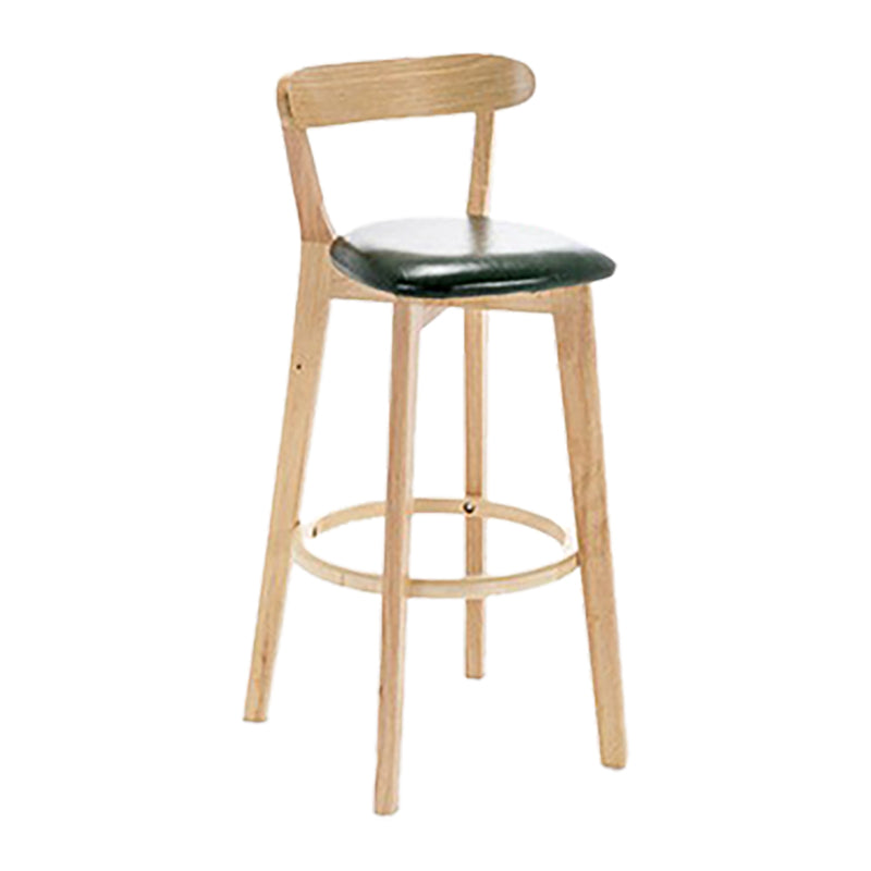 Scandinavian Wood Stool Wood Rectangle Seat Counter Stool in Matte Finish