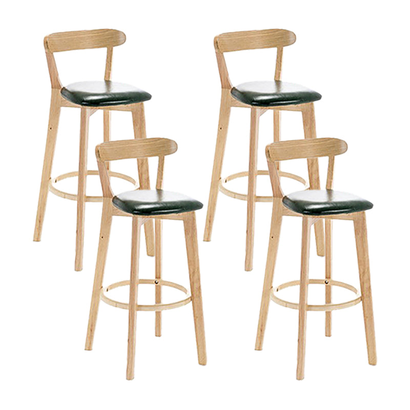 Scandinavian Wood Stool Wood Rectangle Seat Counter Stool in Matte Finish