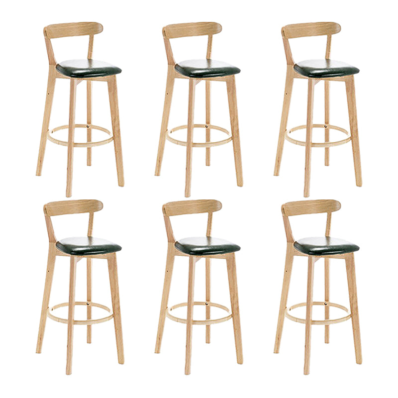 Scandinavian Wood Stool Wood Rectangle Seat Counter Stool in Matte Finish