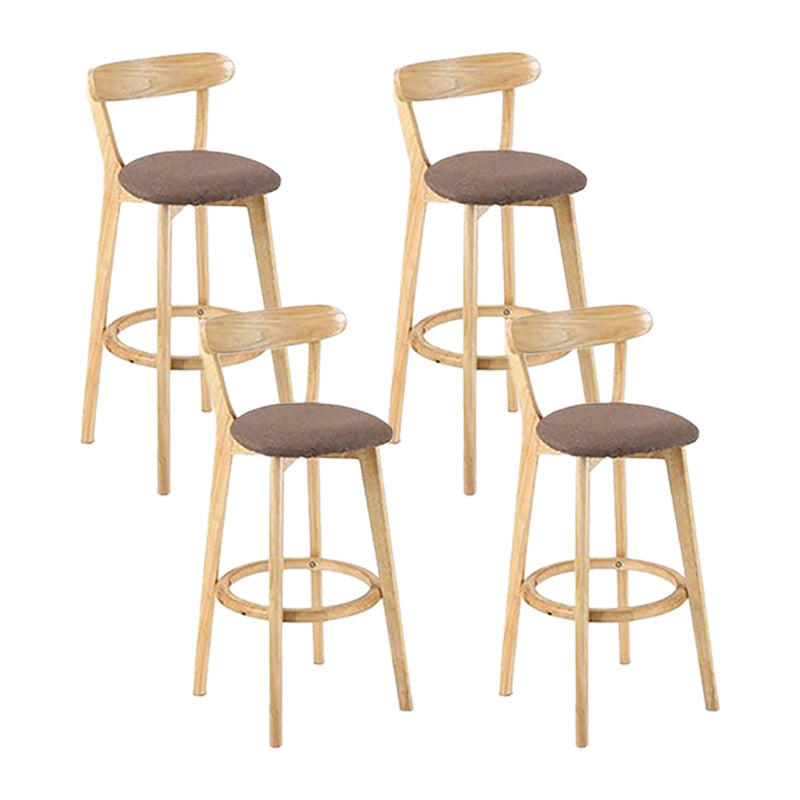 Scandinavian Wood Stool Wood Rectangle Seat Counter Stool in Matte Finish