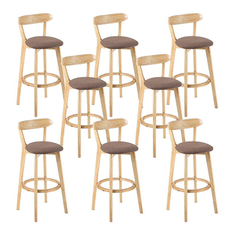 Scandinavian Wood Stool Wood Rectangle Seat Counter Stool in Matte Finish