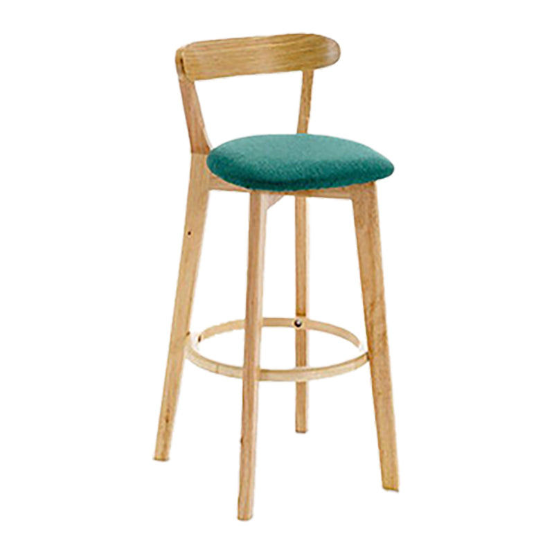 Scandinavian Wood Stool Wood Rectangle Seat Counter Stool in Matte Finish