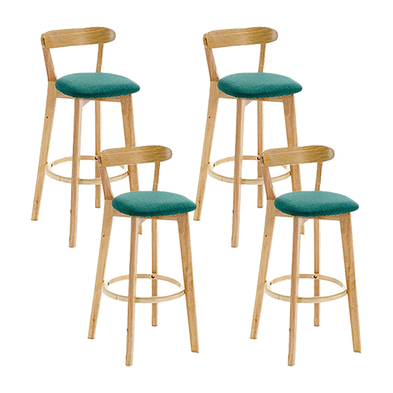 Scandinavian Wood Stool Wood Rectangle Seat Counter Stool in Matte Finish