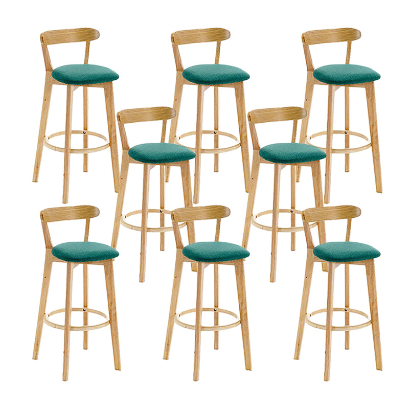 Scandinavian Wood Stool Wood Rectangle Seat Counter Stool in Matte Finish