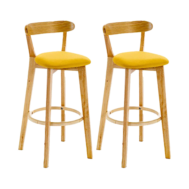 Scandinavian Wood Stool Wood Rectangle Seat Counter Stool in Matte Finish