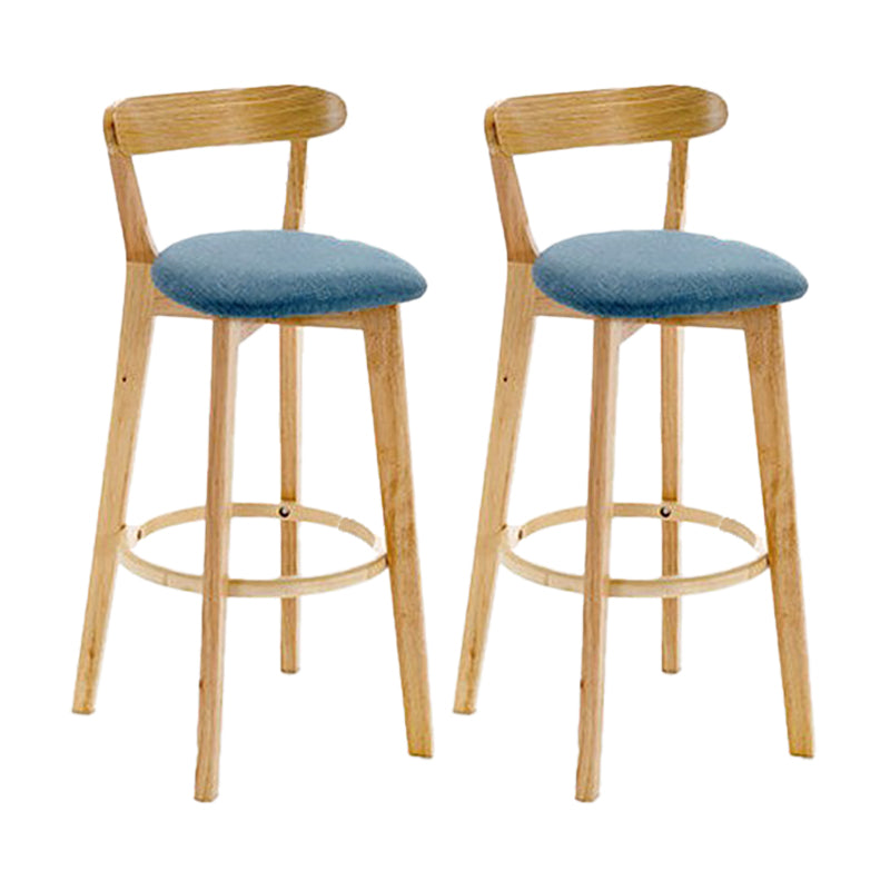 Scandinavian Wood Stool Wood Rectangle Seat Counter Stool in Matte Finish