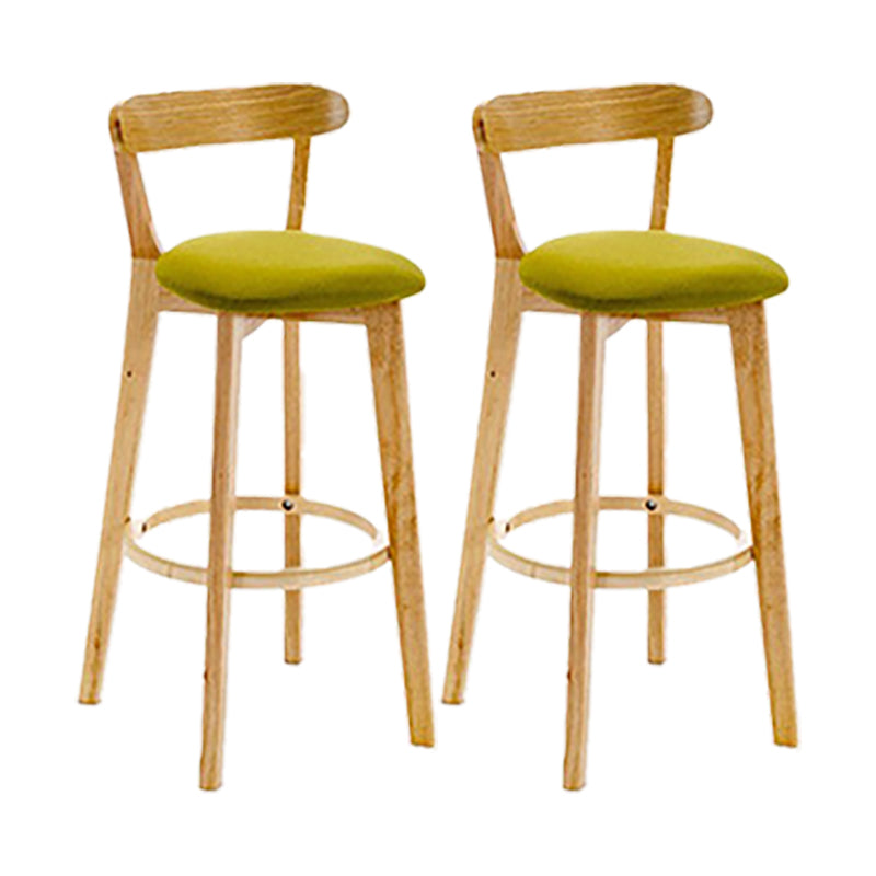 Scandinavian Wood Stool Wood Rectangle Seat Counter Stool in Matte Finish