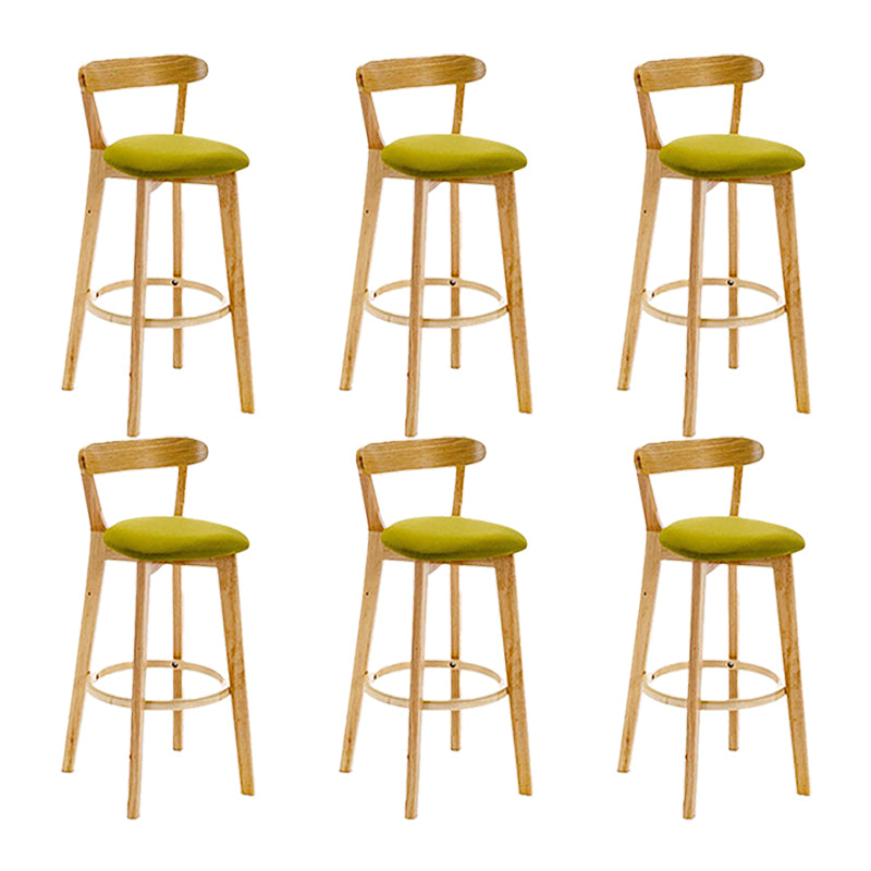 Scandinavian Wood Stool Wood Rectangle Seat Counter Stool in Matte Finish