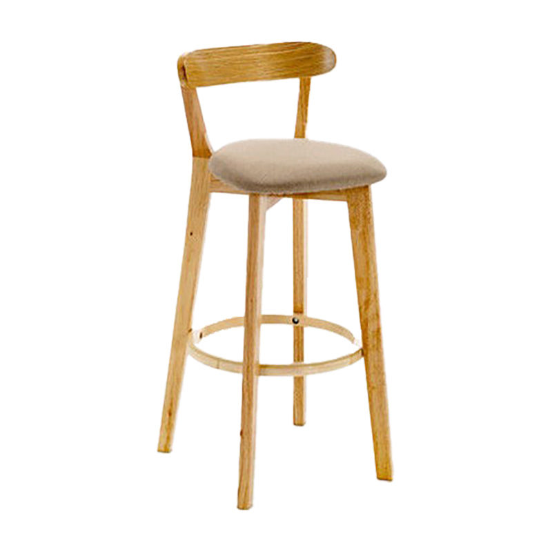 Scandinavian Wood Stool Wood Rectangle Seat Counter Stool in Matte Finish