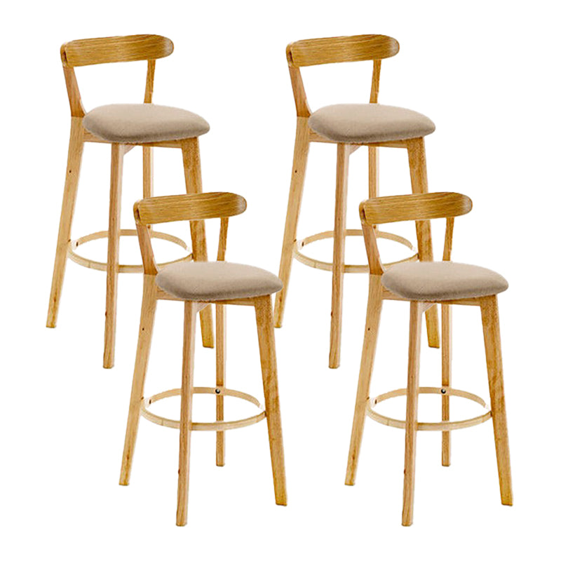 Scandinavian Wood Stool Wood Rectangle Seat Counter Stool in Matte Finish