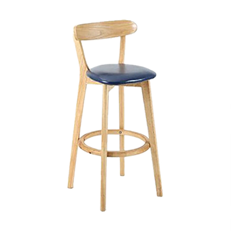 Scandinavian Wood Stool Wood Rectangle Seat Counter Stool in Matte Finish