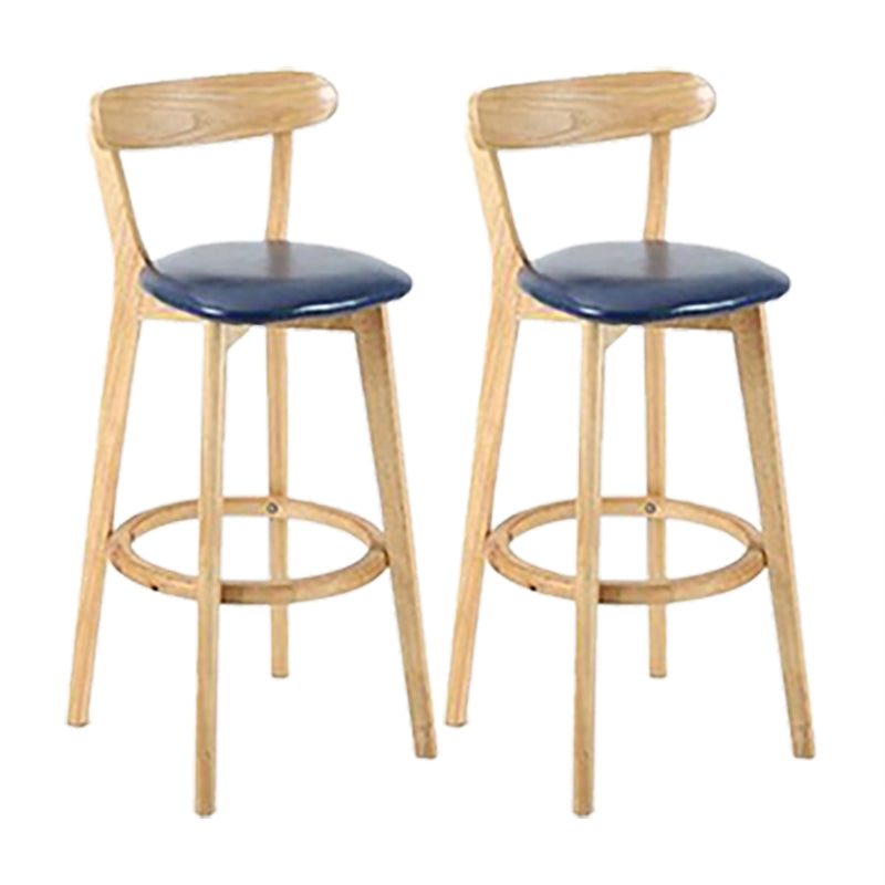 Scandinavian Wood Stool Wood Rectangle Seat Counter Stool in Matte Finish