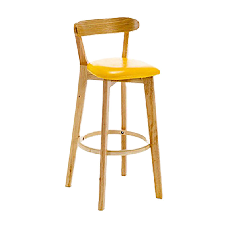 Scandinavian Wood Stool Wood Rectangle Seat Counter Stool in Matte Finish