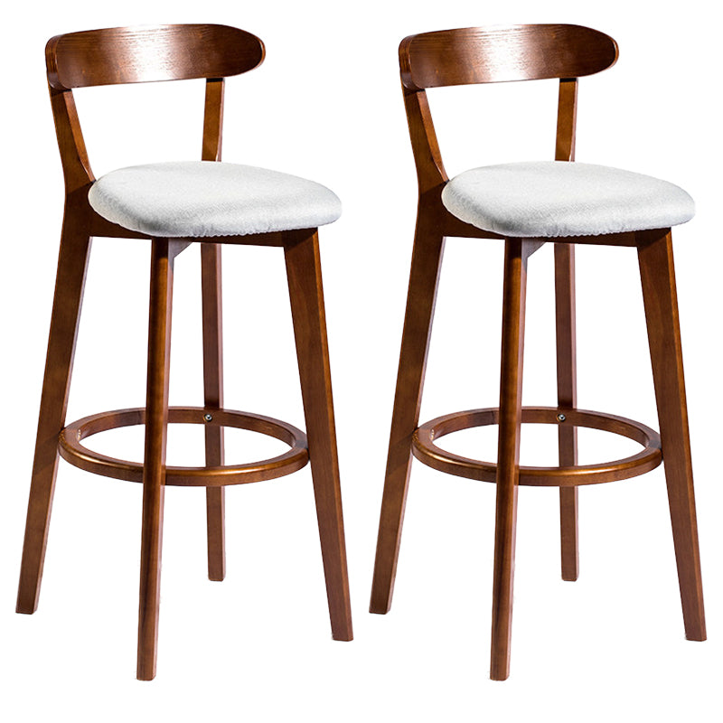 Modern Rubberwood Footrest Stool Milk Tea Shop Upholstered Bar Stools
