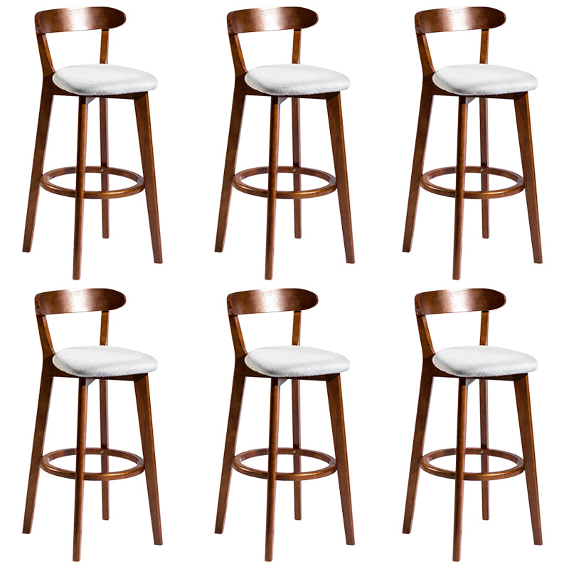 Modern Rubberwood Footrest Stool Milk Tea Shop Upholstered Bar Stools