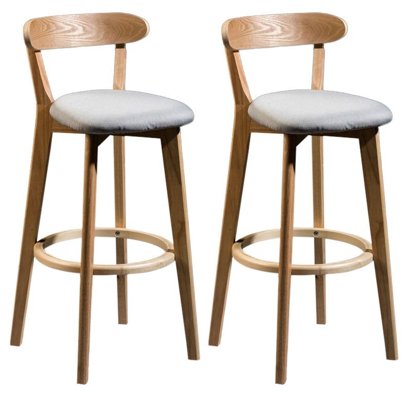 Modern Rubberwood Footrest Stool Milk Tea Shop Upholstered Bar Stools