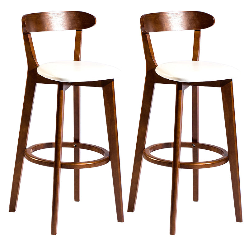Modern Rubberwood Footrest Stool Milk Tea Shop Upholstered Bar Stools