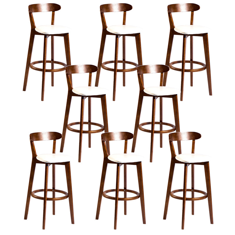 Modern Rubberwood Footrest Stool Milk Tea Shop Upholstered Bar Stools
