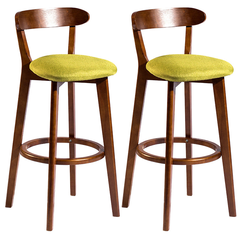 Modern Rubberwood Footrest Stool Milk Tea Shop Upholstered Bar Stools