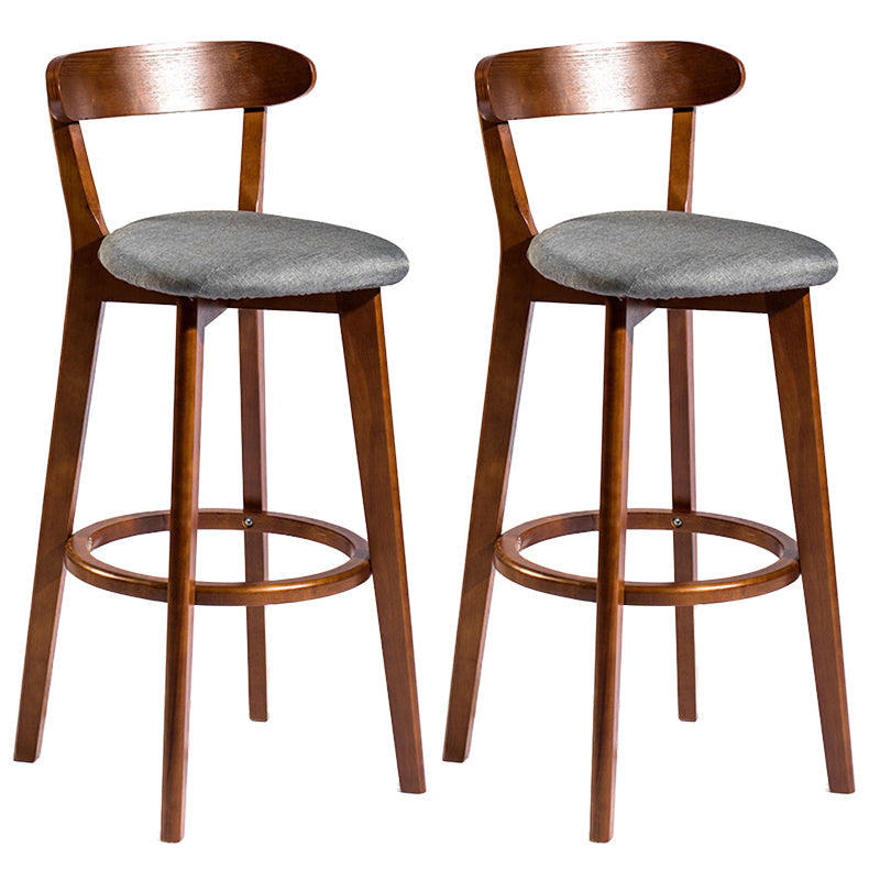 Modern Rubberwood Footrest Stool Milk Tea Shop Upholstered Bar Stools