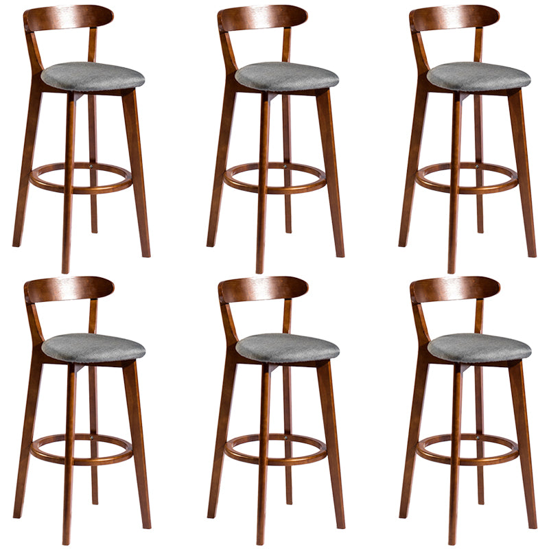 Modern Rubberwood Footrest Stool Milk Tea Shop Upholstered Bar Stools